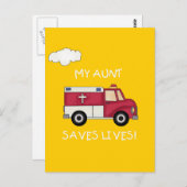 Carte Postale EMT My Tante Saves Lives T-shirts et cadeaux (Devant / Derrière)