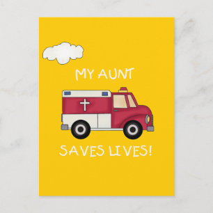 Carte Postale EMT My Tante Saves Lives T-shirts et cadeaux