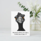 Carte Postale Ému : Drôle, Humour : Trop de cafés : Art (Debout devant)