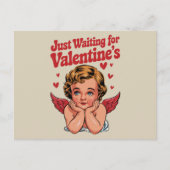 Carte Postale En attendant simplement la Saint-Valentin Bébé Cup (Devant)