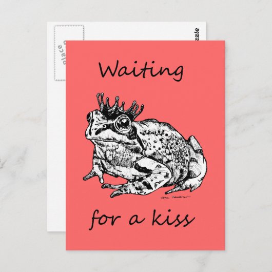 Carte Postale En attente d'un baiser (Devant / Derrière)