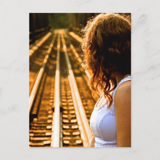 Carte Postale En Attente D'Un Train (Devant)