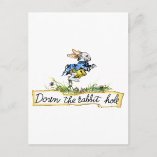 Carte Postale En bas du trou du lapin