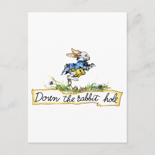 Carte Postale En bas du trou du lapin (Devant)
