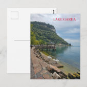 Carte postale en bois du lac de Garde (Devant / Derrière)