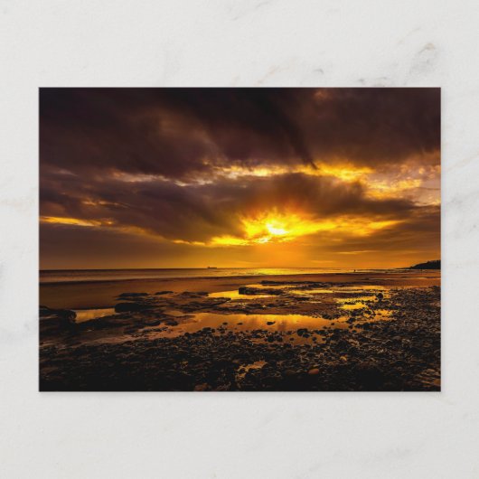 Carte Postale En Bord De Mer Au Coucher Du Soleil (Devant)