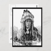 Carte postale en chef des Indiens (Devant / Derrière)