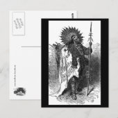 Carte postale en chef des Indiens (Devant / Derrière)