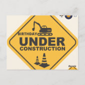 Carte Postale En construction ! Anniversaire unilatéral (Dos)