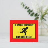 Carte Postale En Coque D'Urgence ... Cours Comme Un Enfer (Debout devant)