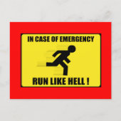 Carte Postale En Coque D'Urgence ... Cours Comme Un Enfer (Devant)