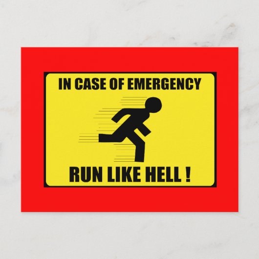 Carte Postale En Coque D'Urgence ... Cours Comme Un Enfer (Devant)