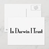 Carte Postale En Darwin Je Crois (Devant / Derrière)