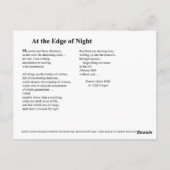 CARTE POSTALE EN DÉBUT DE NUIT (Dos)