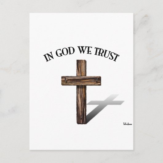 Carte Postale En Dieu nous faisons confiance à la croix robuste (Devant)