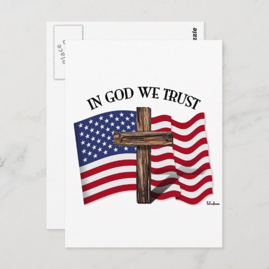 Carte Postale En Dieu nous faisons confiance à la croix robuste  (Devant / Derrière)