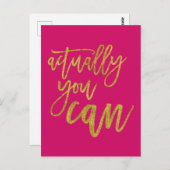 Carte Postale En Fait, Vous Pouvez Citer Motivationnelle Hot Ros (Devant / Derrière)