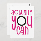 Carte Postale En Fait Vous Pouvez Encourager Citation Blanc (Devant / Derrière)