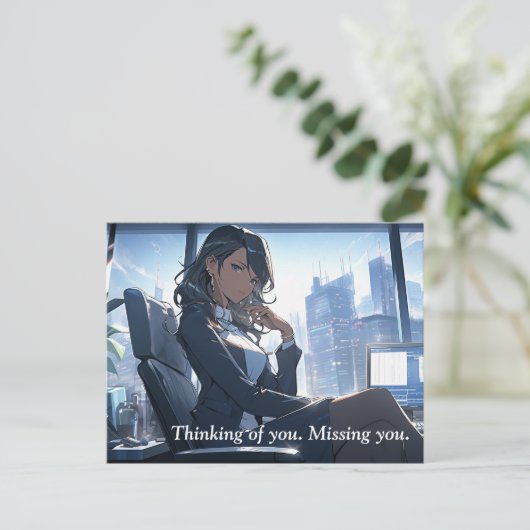 Carte Postale En fin d'après-midi dans mon bureau (Debout devant)