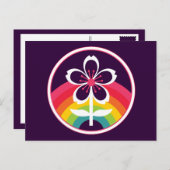 carte postale en fleurs de cerisier arc-en-ciel (Devant / Derrière)