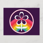 carte postale en fleurs de cerisier arc-en-ciel (Devant)