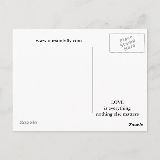 Carte postale en forme de coeur (Dos)