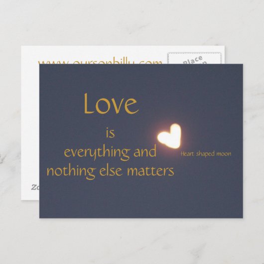 carte postale en forme de coeur (Devant / Derrière)