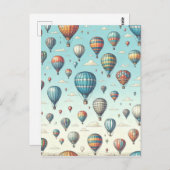 Carte Postale En haut, en haut et en loin ! Ballons Whimsical à  (Devant / Derrière)
