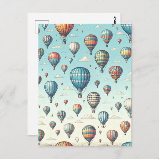 Carte Postale En haut, en haut et en loin ! Ballons Whimsical à  (Devant / Derrière)