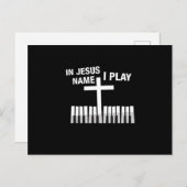 Carte Postale En Jésus NomJe Joue Piano Player Musique Notes Cad (Devant / Derrière)