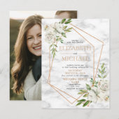 Carte postale en marbre géométrique de cuivre (Devant / Derrière)