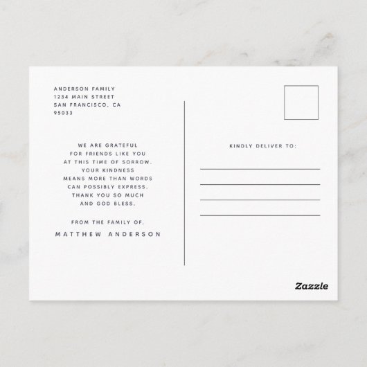 Carte Postale En Mémoire Amoureuse Croix moderne Multiphoto (Dos)