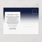 Carte Postale En Mémoire Amoureuse Photo Funérailles/Merci commé (Dos)