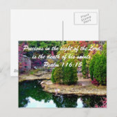 Carte Postale En mémoire du psaume 116:15 (Devant / Derrière)