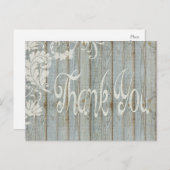 Carte postale en Merci rustique gris en bois dépri (Devant / Derrière)