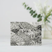 Carte Postale en noir et blanc - Manat Abstrait (Debout devant)