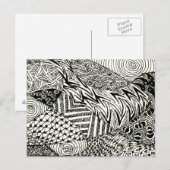 Carte Postale en noir et blanc - Manat Abstrait (Devant / Derrière)