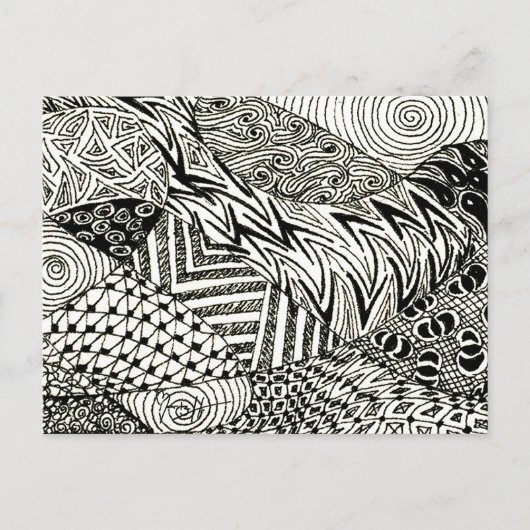 Carte Postale en noir et blanc - Manat Abstrait (Devant)