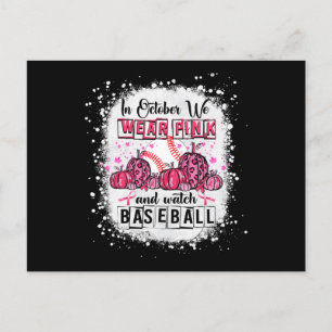 Carte Postale En Octobre, nous portons le baseball rose Cancer d