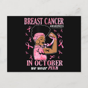 Carte Postale En Octobre Nous Portons Rose Black Femme Cancer Du