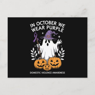 Carte Postale En Octobre, Nous Portons Violet Violent Fantôme De