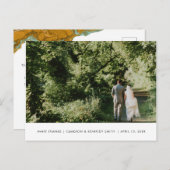 Carte postale en or jaune et Merci en marbre d'Aqu (Devant / Derrière)