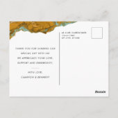 Carte postale en or jaune et Merci en marbre d'Aqu (Dos)