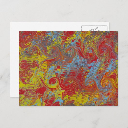 Carte postale en papier marbré (Devant / Derrière)