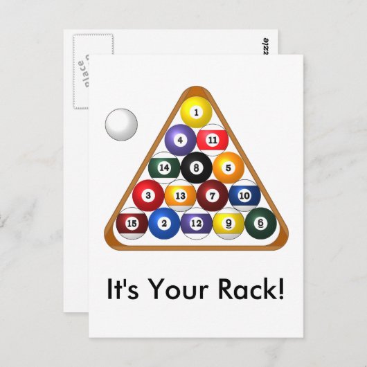 Carte postale en rack à 8 billes (Devant / Derrière)
