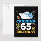 Carte Postale En route pour mon anniversaire de 65 ans (Devant / Derrière)