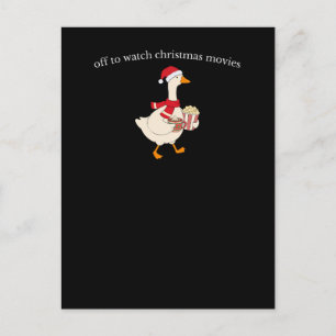 Carte Postale En route pour regarder des films de Noël Drôle d'o
