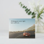 Carte Postale En souhaitant ici la route de coucher de soleil mu (Debout devant)