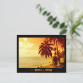 Carte postale en texte noir au coucher du soleil à (Debout devant)