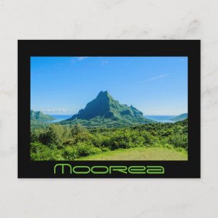 Carte postale en texte noir Moorea verte